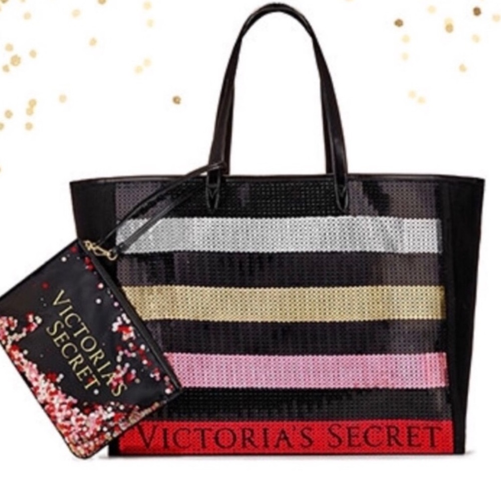 Victoria's Secret Tote Bag Bling Sequin Pouch 2017